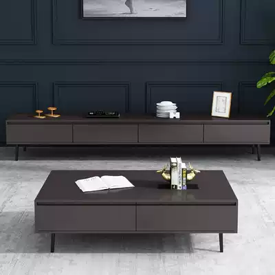 Guandao Italian modern simple coffee table TV cabinet combination Nordic light luxury large and small apartment living room tea table cabinet
