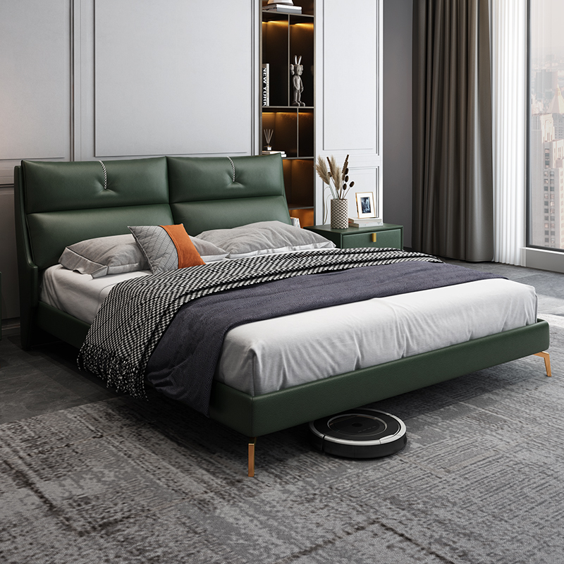 Nordic technology pudding bed wash 1 8m 1 5m double bed modern minimal master bedroom light luxury high backbone bed