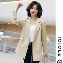 ICICLEs Wo Costume 2022 Spring New Fashion Temperament Western Suit Jacket Pure Color Casual Little Suit