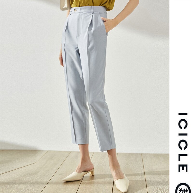 ICICLE's Wo Women's Fashion 22 Spring Summer New Fashion 100 lap Career 90% Little feet Slim Smoke Tubes Pencil Western Dress Pants