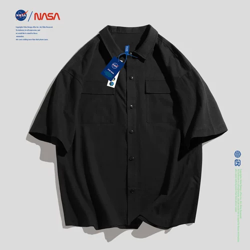 Tide, летняя шелковая хлопковая рубашка, короткий рукав, оверсайз