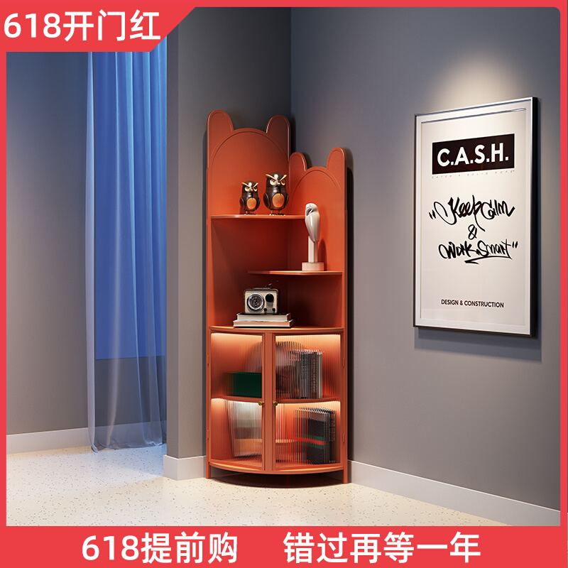 Danish living room bedroom light luxury triangle corner cabinet corner cabinet storage shelf corner changhong glass corner cabinet