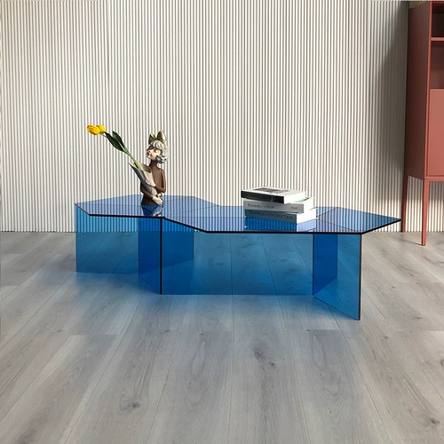 2023 новый скандинавский современный домашний шестиугольный журнальный столик для гостиной, минималистичный, светлый, роскошный, красочный, прозрачный акриловый столик