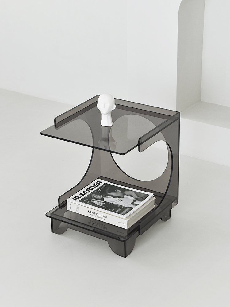 Danish ALD design sense light luxury modern sofa small side bedside cabinet acrylic movable c-shaped corner few narrow