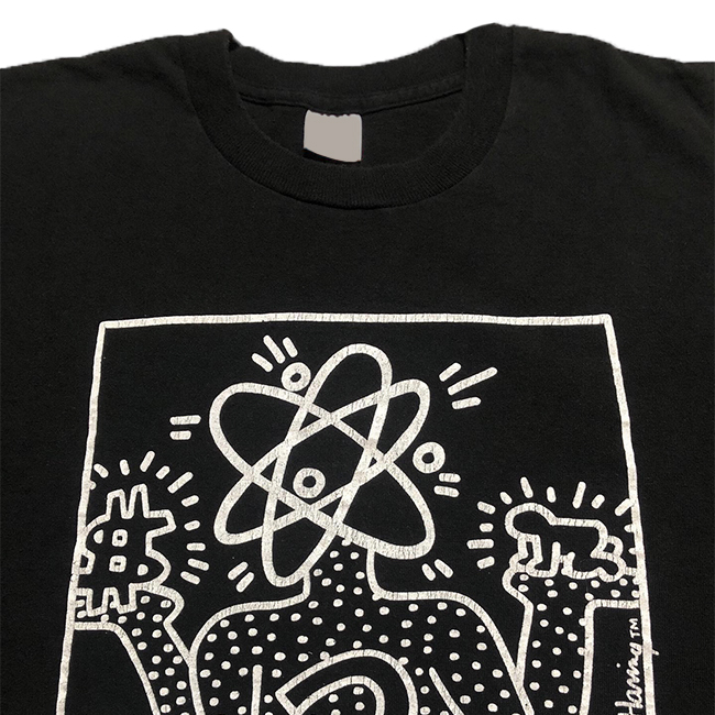 255g Lightweight Spray-Painted! Rare Niche Artist Series Keith Haring Creation American-Style Short-Sleeve T-Shirt