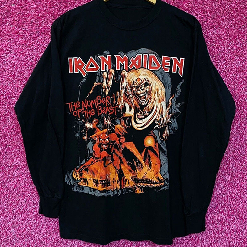 Iron Maiden the Number of the Beast Album Cover Long-Sleeve T-Shirt