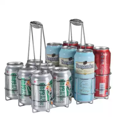 Hand-held basket 6-bar wine dining room decoration beer lift rack thick and durable square portable belt