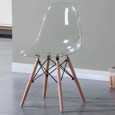 Transparent chair acrylic stool Nordic simple backrest double casual dining chair Net red plastic stool ins