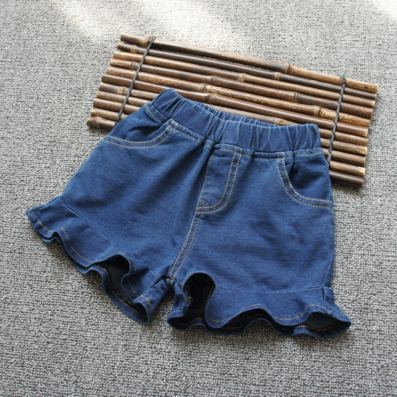 South Korea 2022 new girl jeans shorts summer strength small middle children wear pants tide