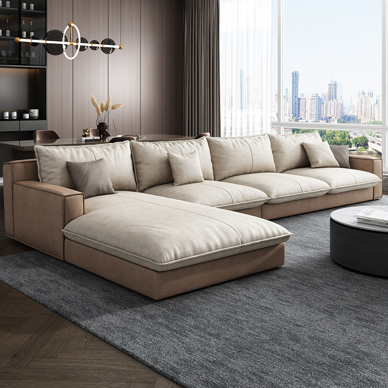 Italian new type free technology cloth sofa combination living room modern minimalist Nordic small family triple sofa