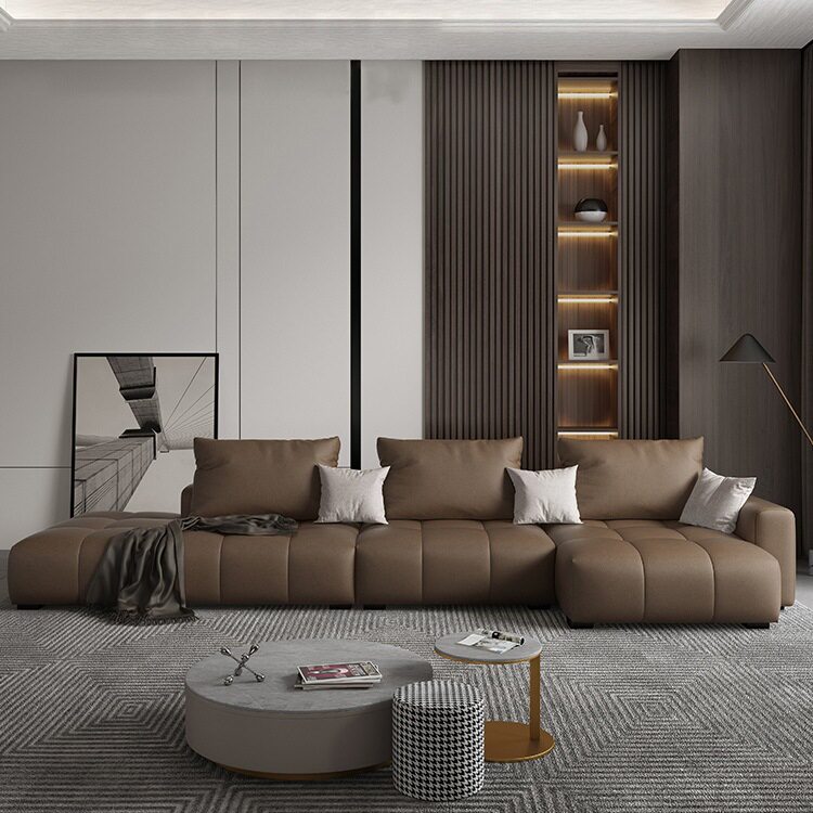 Italian minimalist three-proof technology cloth sofa living room modern minimal small family triple down with sofa