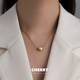 Cherry out-of-focus golden bean titanium steel necklace women's niche non-fading clavicle chain 2024 new high-end accessories