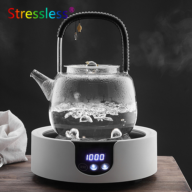Electric pottery stove tea glass kettle teapot set household tangerine skin health pot bubble teapot beam tea cooker