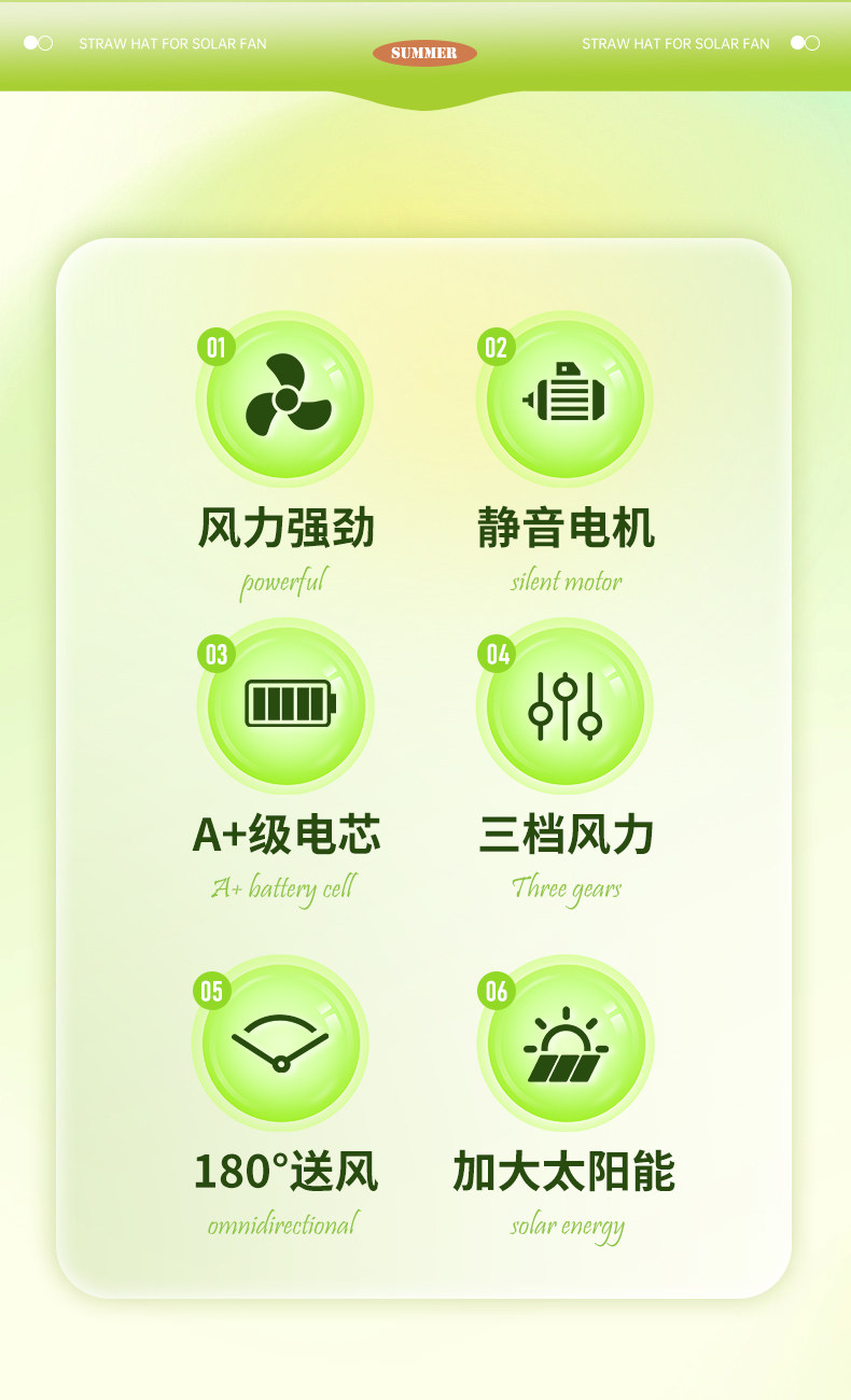 Фанаты Cap 太阳能风扇帽草帽防晒帽子成人干活新款户外钓鱼采茶种地遮阳帽男