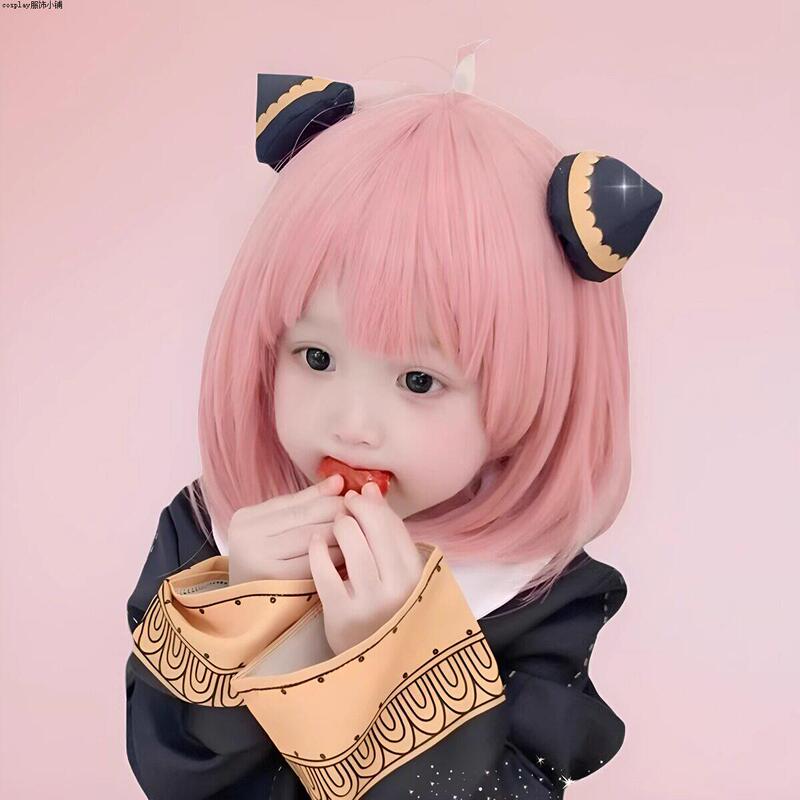 Spy X Family Anya Cosplay Costume for Girls, Eden Academy Anya Anime Cosplay Dress with Straight Hair Spy X Family Anya Cosplay Costume for Girls, Eden Academy Anya Anime Cosplay Dress with Straight Hair