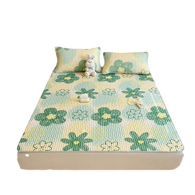 Cross-border latex mat three-piece set live group buying small fresh plain strap latex mat sheet