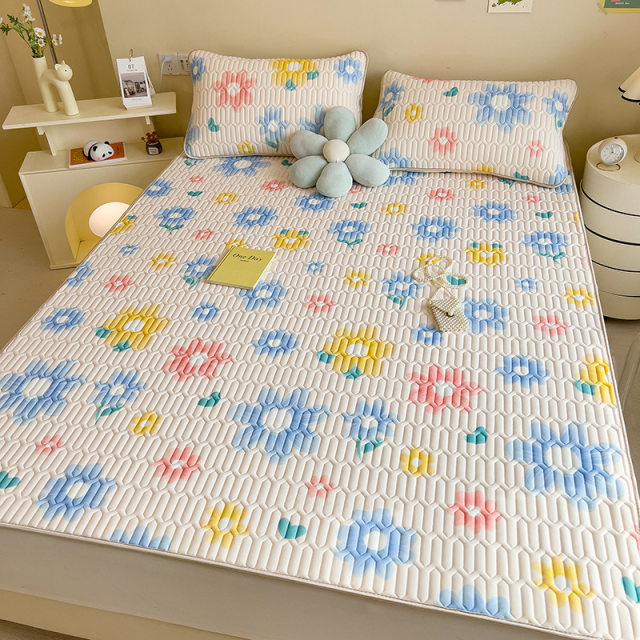 Cross-border latex mat three-piece set live group buying small fresh plain strap latex mat sheet
