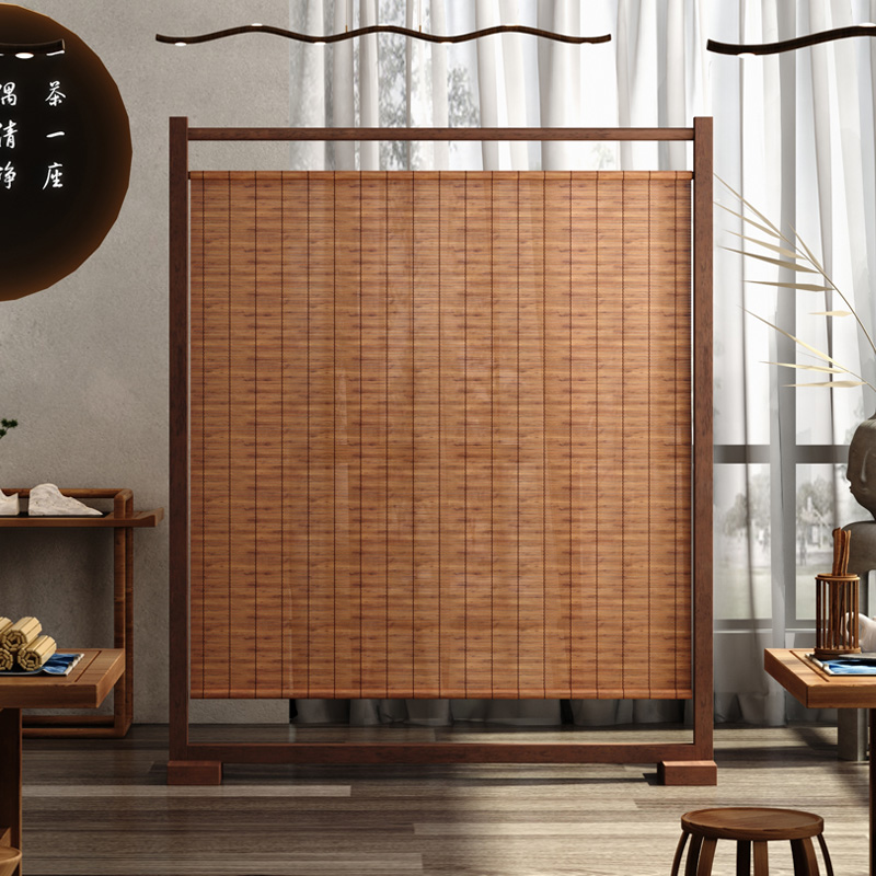 New Chinese-style screen partition Living room Xuanguan Obstructed Meditation Folk Retro Solid Wood Seat Screen Tea Room Hotel Fire Pot Shop
