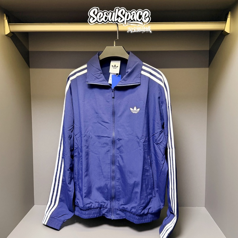 Adidas Adidas Trefoil Korean Version Three-Stripe Loose-Fitting Unisex Casual Sports Jacket Ke1365
