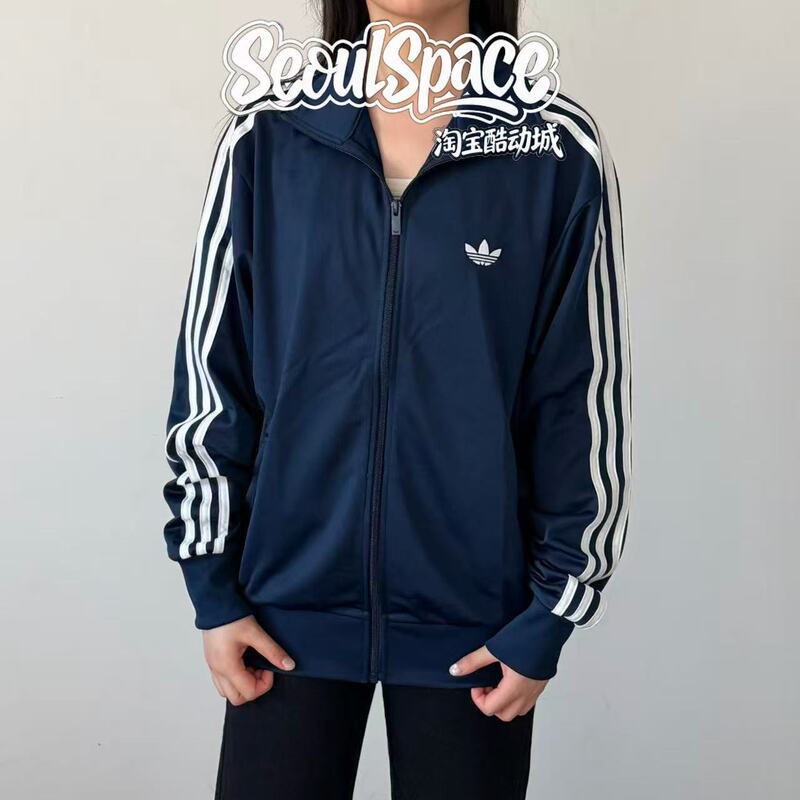 Adidas Originals Gold Standard Training Style Striped Stand Collar Korean Retro Jacket Kd8313 Kd8312