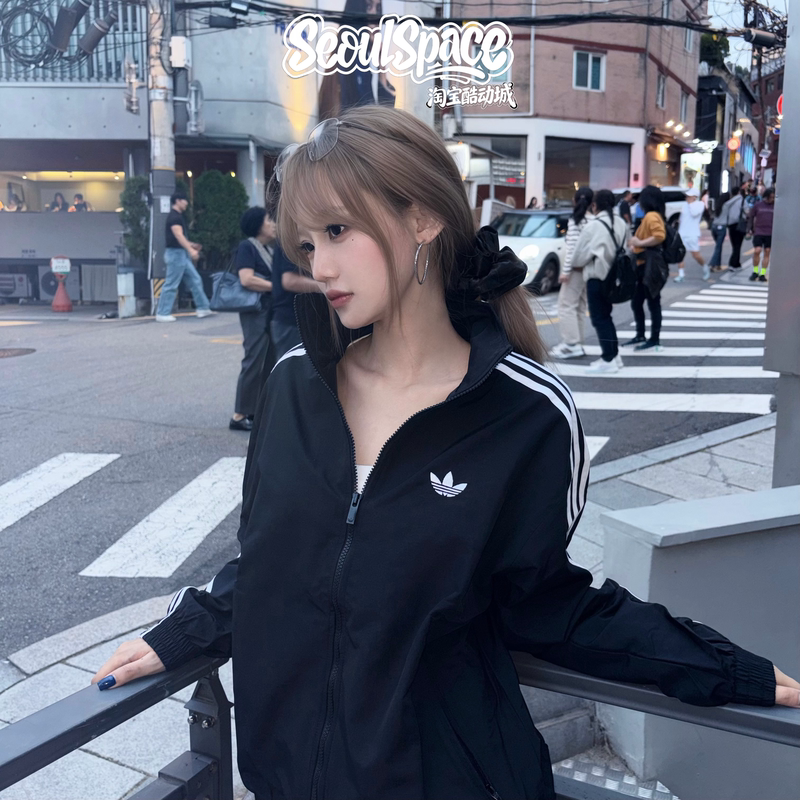 Adidas Korean Style School Uniform Clover Jacket Retro Sports Jacket Ke1365 Ke1366