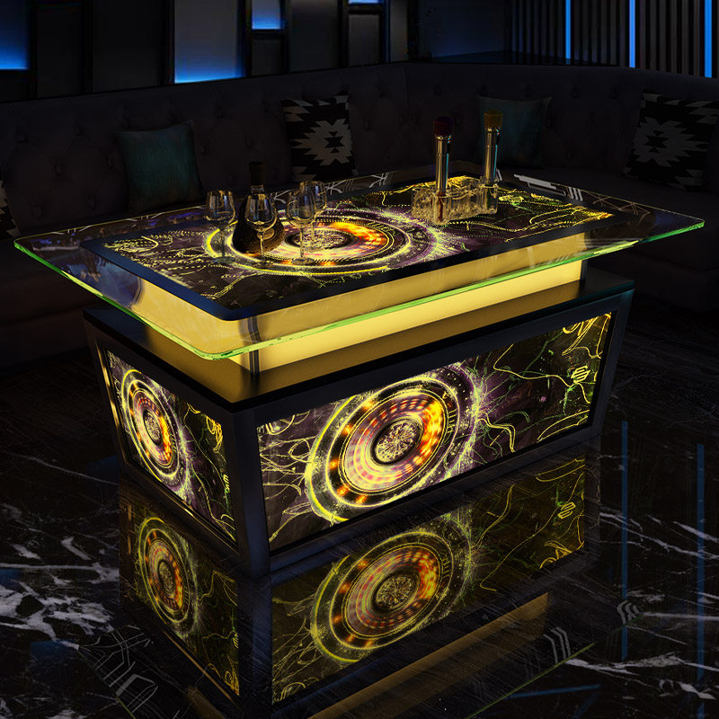 2022 new annual ring KTV box dedicated light-emitting coffee table bar private club sofa card seat combination customization