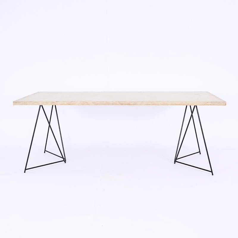Modern minimalist wrought iron table legs rock slab bar desk desk office computer desk solid wood large plate dining table table metal bracket