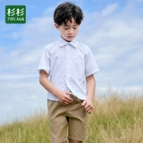 Хлопковая рубашка для мальчиков для школьников, детский летний комплект