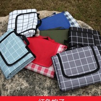Net Red Black-and-white Lattice Outdoor Picnic Mat Camping Anti-Damp Cushion Thickened Outdoor Picnic Cloth Folding Lawn Waterproof Mat