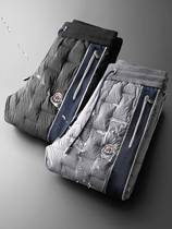 Winter light luxury high-end lightweight and thickened elastic white goose down outdoor waterproof mens casual down pants