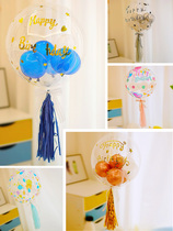 Net red ins Bobo Ball happy birthday decoration sticker baby children 1 year banquet balloon party scene layout