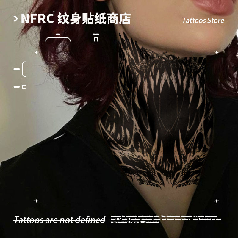 American Street Dark Graffiti Herbal Juice Tattoo Stickers for Men and Women, Long-Lasting Waterproof Neck Tattoos, European and American Style New American Street Dark Graffiti Herbal Juice Tattoo Stickers for Men and Women, Long-Lasting Waterproof Neck Tattoos, European and American Style New