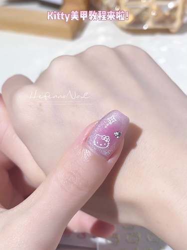 Hello Kitty, hello kitty, наклейки для ногтей, мультяшные накладные ногти