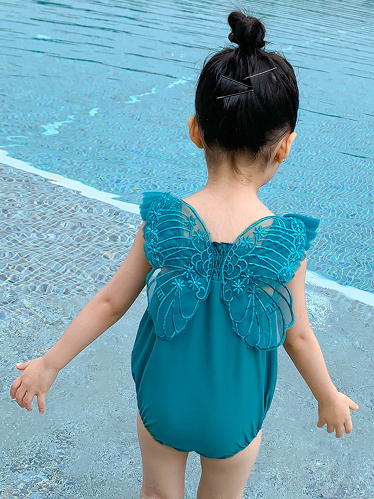 Girls ' swimwear Female baby 2021 new one 3-year-old princess fashion children's net red jumpsuit 2 children's swimsuit