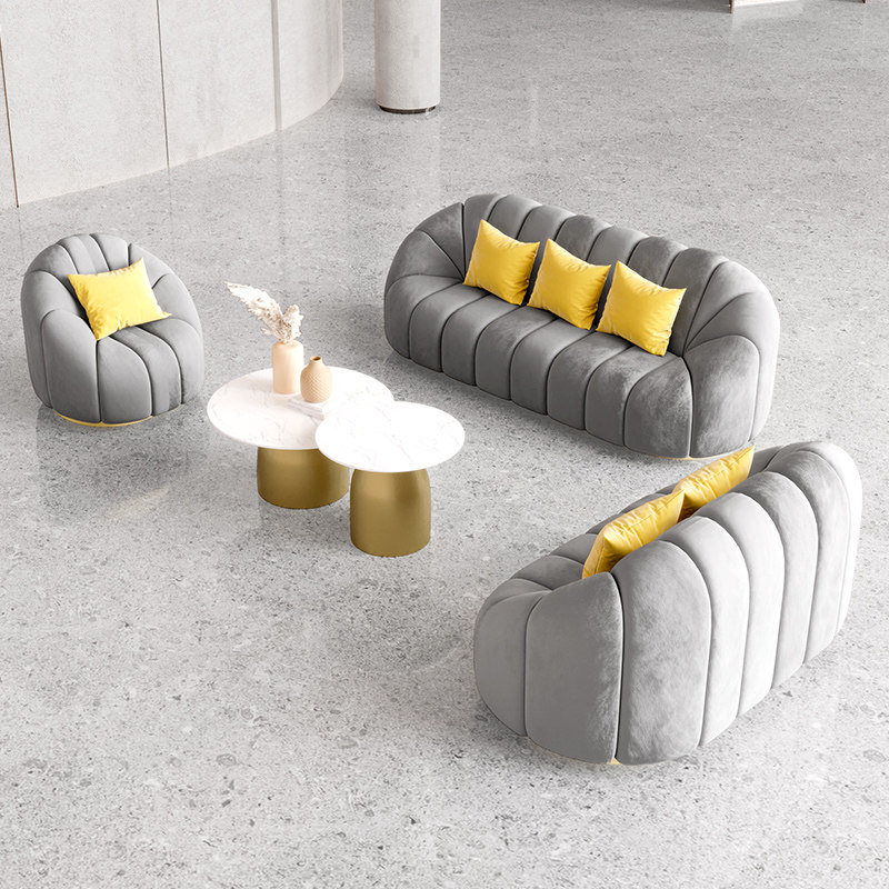 Nordic light luxury fabric sofa net red small apartment beauty clothing store bridal shop negotiation special-shaped small sofa