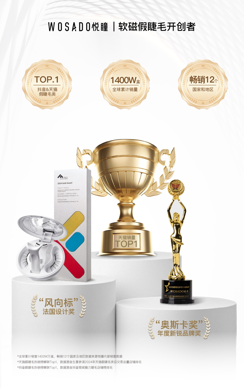 【中國直郵】 悅瞳 新品上市 軟磁吸假睫毛 自然模擬免膠 水光黑-精緻女團睫 附贈睫毛定型凝露2g 【經典白盒款 便捷一體盒]