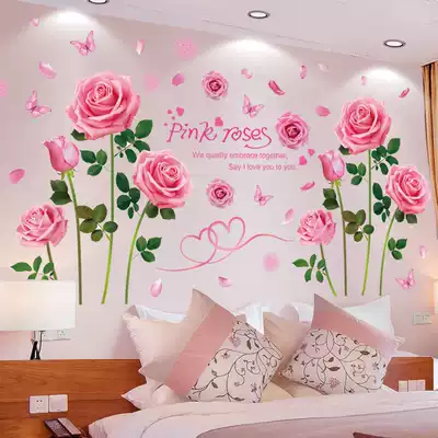 Living room background wall wall stickers self-adhesive room wall decoration stickers rental room bedroom warm flower wallpaper