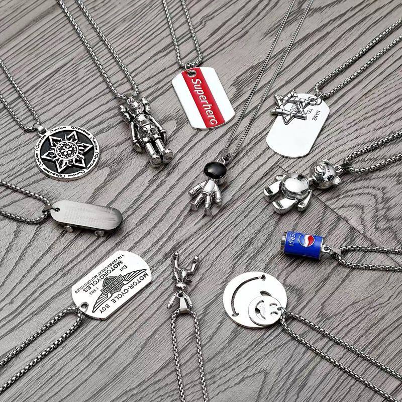 Korean version of trendy female necklace pendant male accessories male personality spike pendant sweater refined male student couple gift