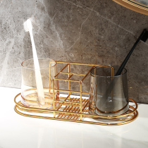 Simple ins Wind couple a pair of creative household glass toothbrush cup tooth bowl wash mouth cup set shelf