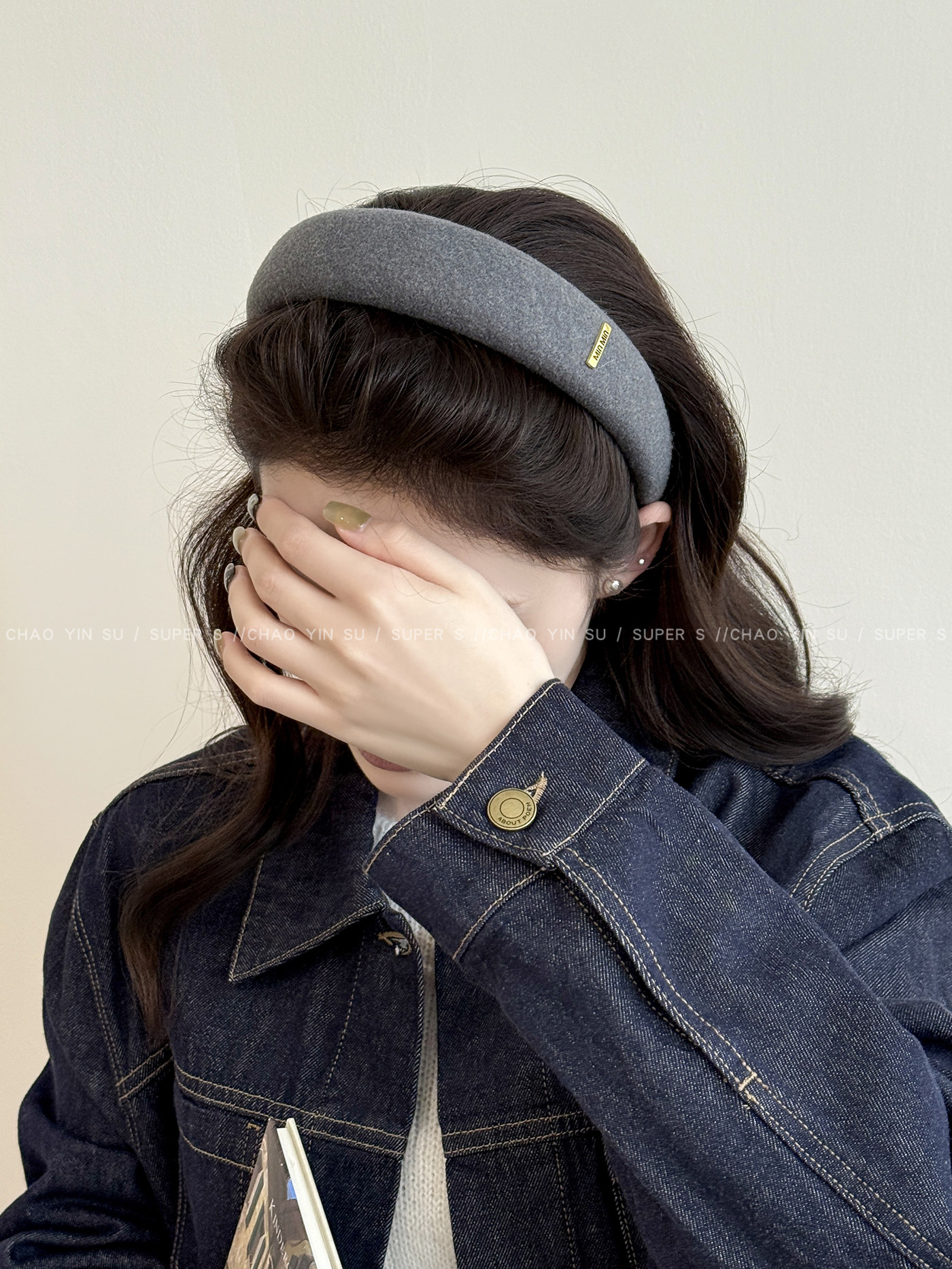 High-Quality Wide-Edge Cashmere Headband for Women, High Crown, Autumn and Winter Vintage Lazy Style Headband, Hair Accessory for Washing Face