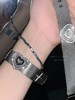 Silver Heart Titanium Steel Watch Strap Bracelet for Women Y2K Sweet Cool Spicy Girl Bracelet Niche Design Personalized Bracelet Jewelry