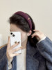 High-Quality Wide-Edge Cashmere Headband for Women, High Crown, Autumn and Winter Vintage Lazy Style Headband, Hair Accessory for Washing Face
