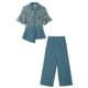 Small fashion all-match suit female 2022 summer new temperament and slim ladies summer wide-leg pants two-piece suit