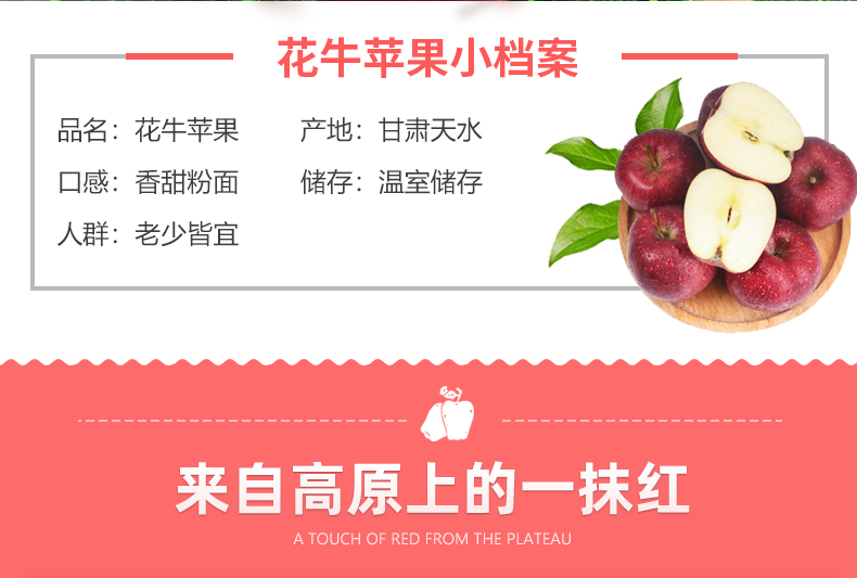 陕果颜选 甘肃天水花牛苹果 3斤 图2