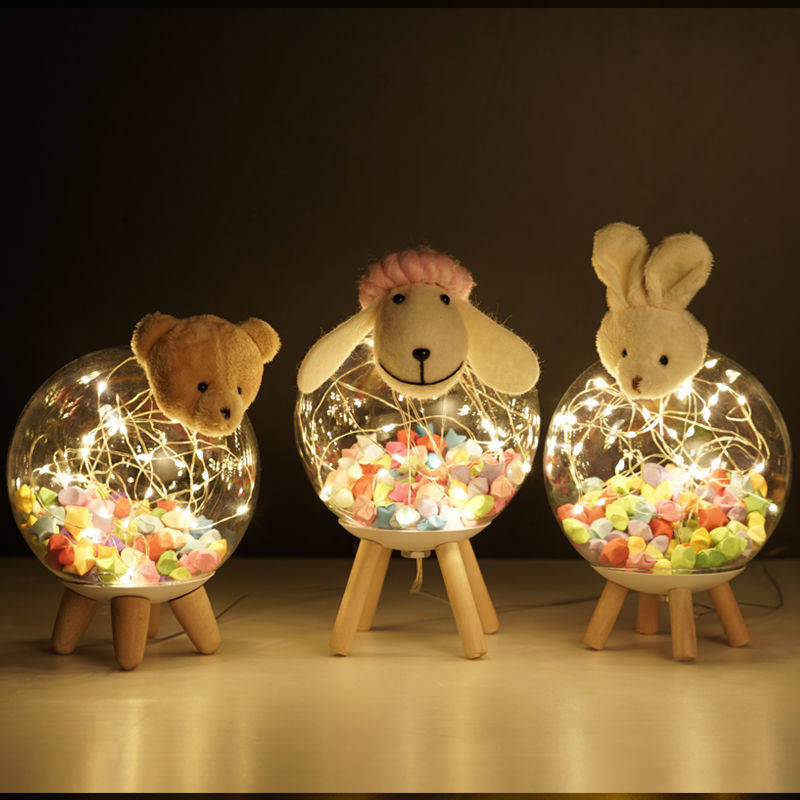 Glass bottled star Hsu May Nightlight Stars Bottle 520 Lucky Stars Glass Bottle 1314 Folding Paper Cute Starry Sky Bottle