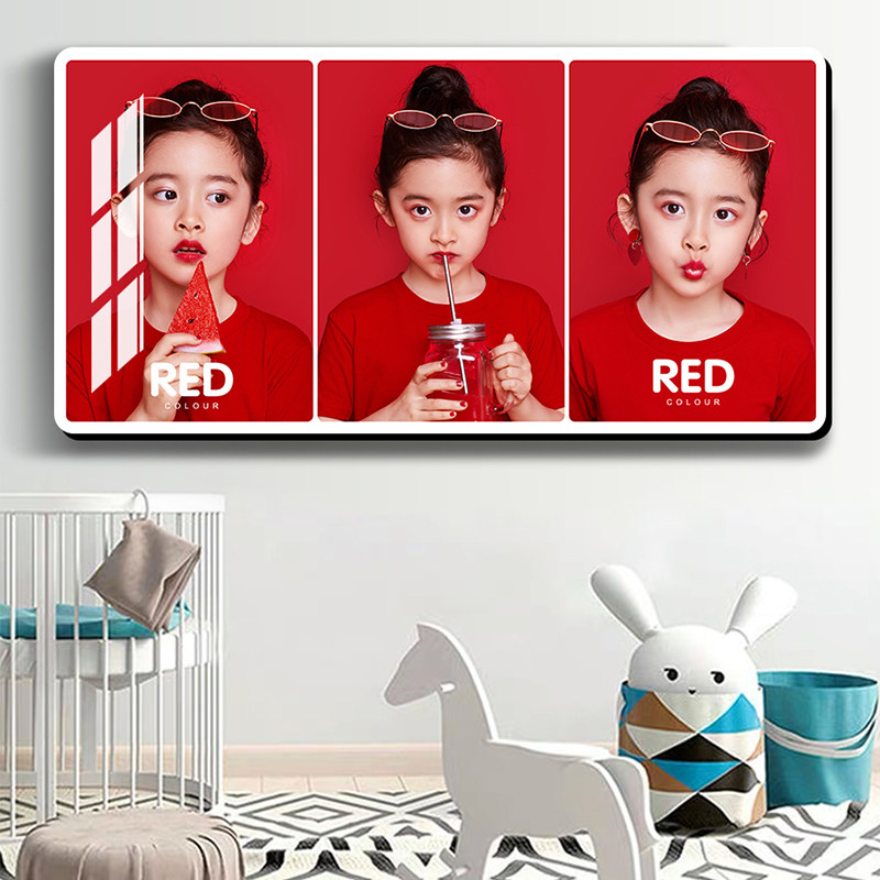 Baby photo frame customization to figure punch printing plus wash photos made into a photo studio children enlarge the wall crystal nine palace grid frame