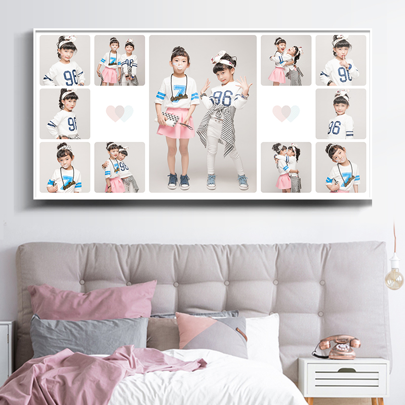 Children's photo frame hanging wall 9 nine grid photo studio wash photo making baby photo creative combination photo wall customization