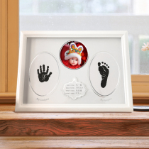 Cute story Baby full moon 100 days old feet commemorative gift baby hand and foot prints Childrens hand and foot prints photo frame