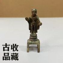 Ancient Play Ancient Bronze Ware Old Stock Collection Bronze Buddha Statue North Wei Liu Gold Buddha Board Stool Buddha Old Bronze Buddha Statue of the Buddha statue