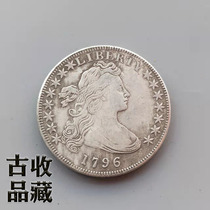 Ancient Playing Coin Silver Dollar Silver Coins Collection American Freedom Goddess Back Male Eagle Silver Round Commemorative Coin White Bronze Silver Plated Foreign Currency